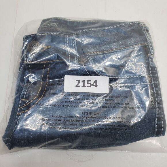 Silver Jeans Womens 28 Mckenzie Crop Mid Rise Dark Wash Thick Stitch Flap Pocket - Picture 16 of 16